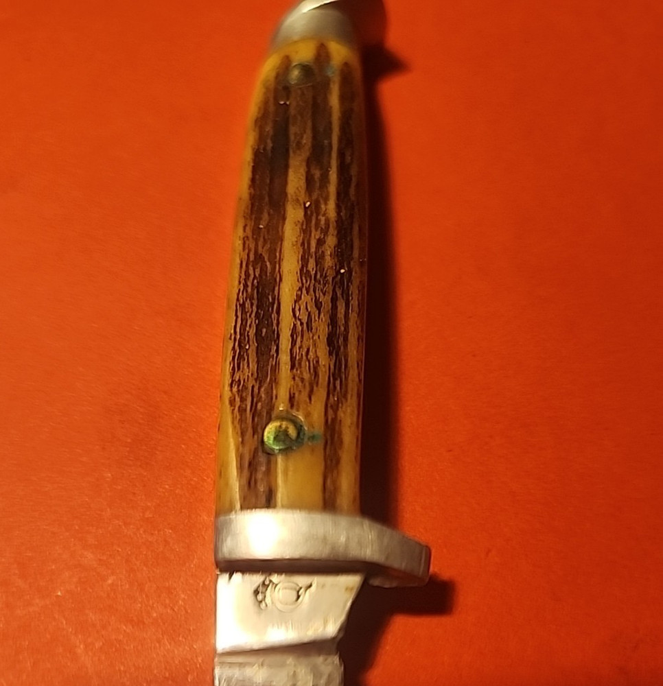 Vintage Queen fixed 3in Blade Bone handle/sheath