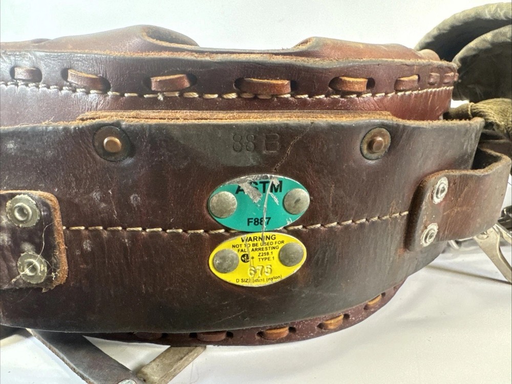 Lineman Pole/Tree Climbing Gear Bashlin Belt Brown Leather 88 B Size D 27