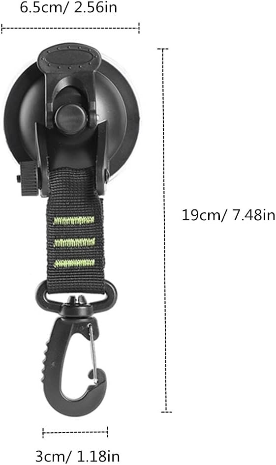 4 Pack Heavy Duty Suction Cup Anchor with Securing Hook Tie Down, Black