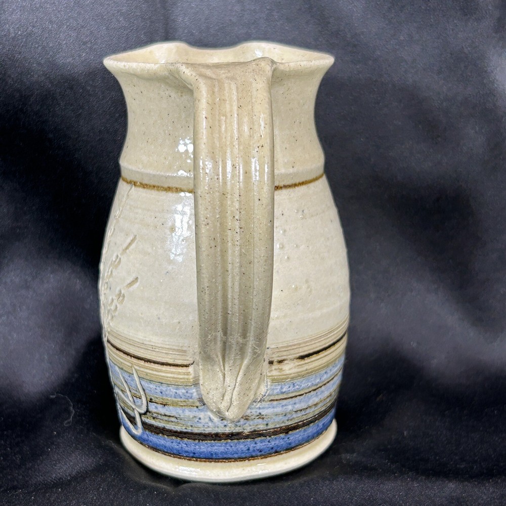 BARROWS STUDIO Pottery Creamer w/ Wheat Design From Elgin Oregon