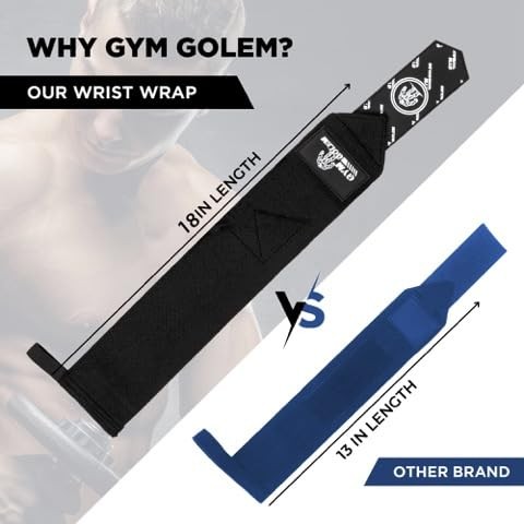Wrist Wraps - 18-Inch Premium Support Wraps with Thumb Loop for Powerlifting,...