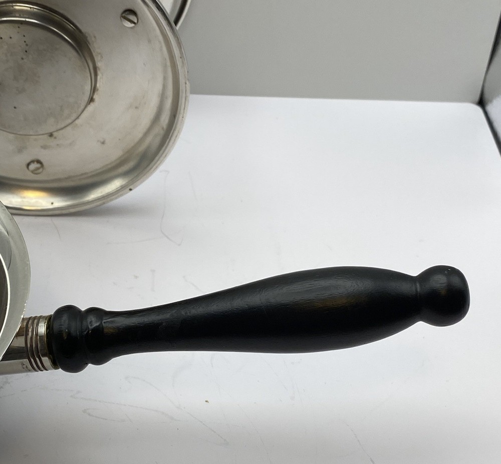 Vintage Sheffield Silver Co Plated Warming Serving Chafing Dish Wood Handle