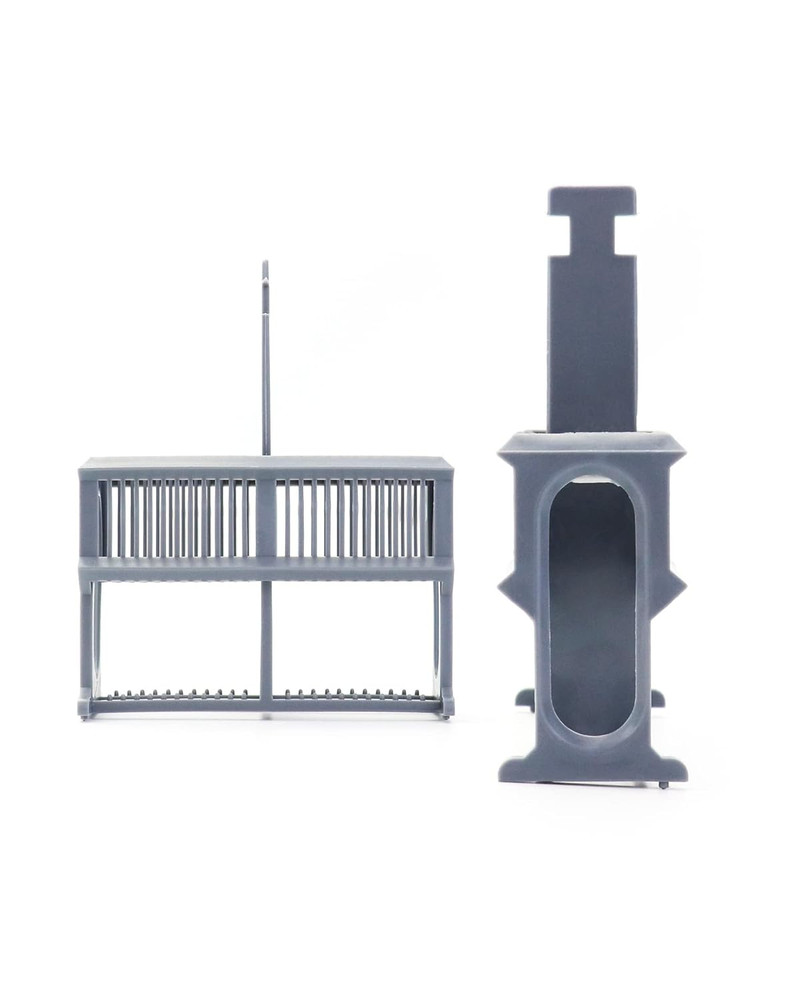 Microscope Slides Staining Jar and Rack 24 Slots 4 Pack Grey Plastic Lab Use Set