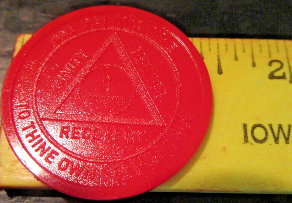 Alcoholics Anonymous Plastic AA 1 Month Poker Chip Medallion Token