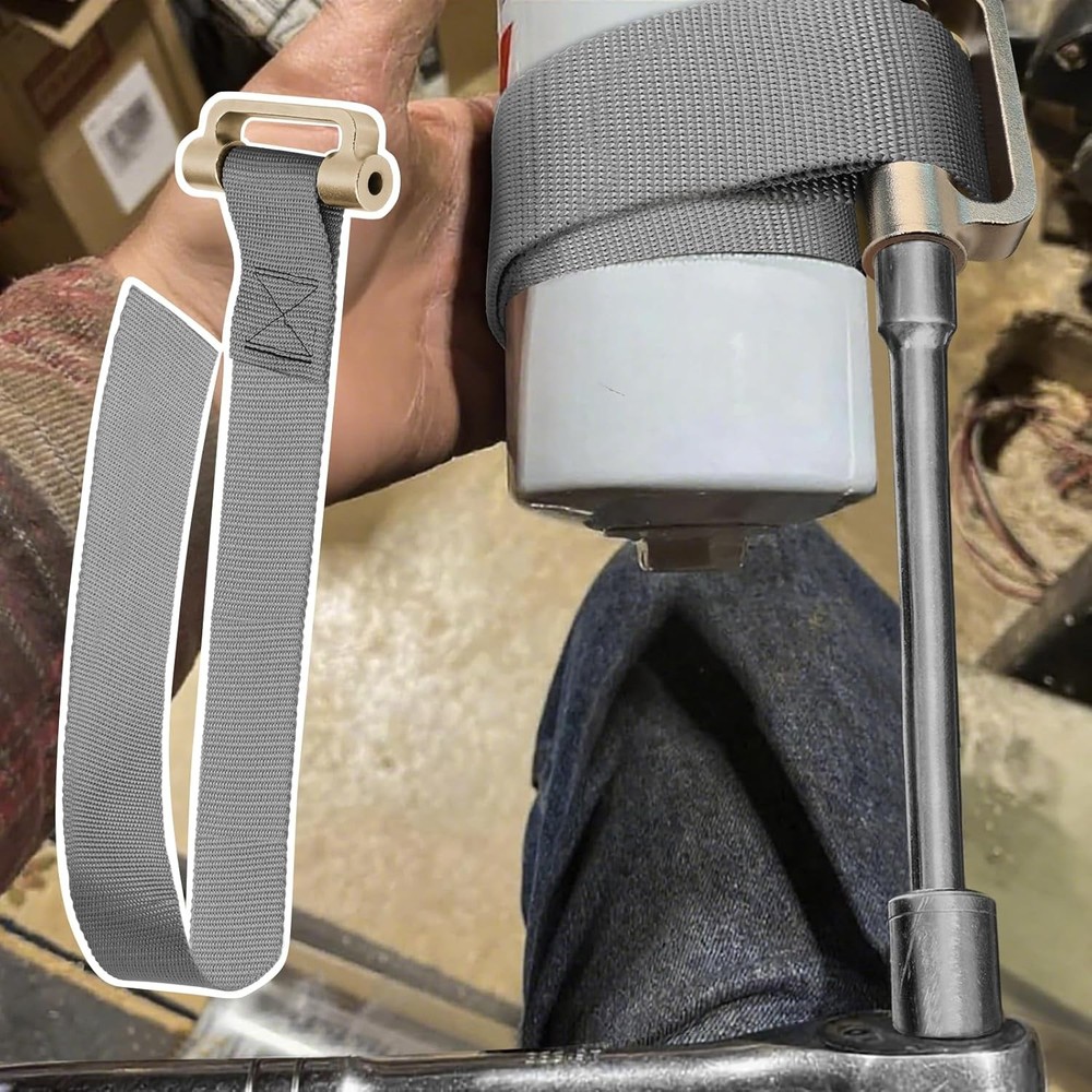 Durable Heavy Duty Oil Filter Strap Wrench - Adjustable Filter Removal Tool