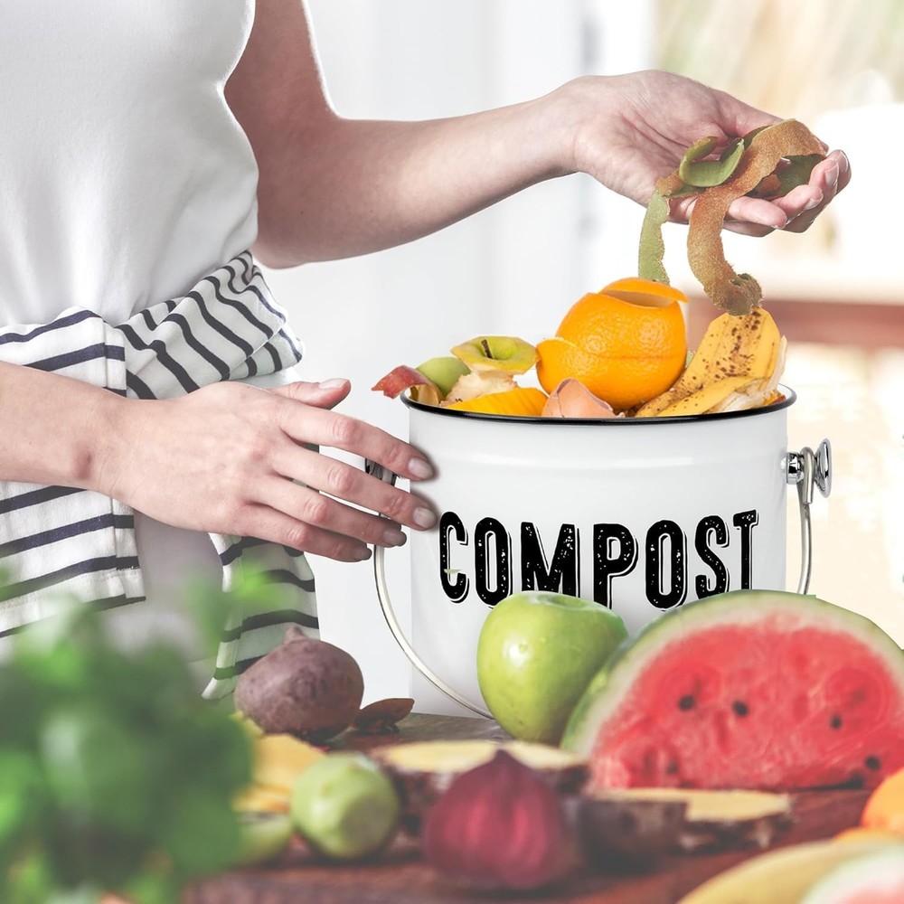 Rust-Proof Countertop Compost Bin - 1.3 Gal