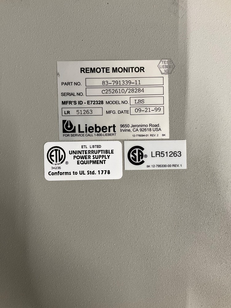 Liebert Extended Load Bus Synchronization Remote Panel (ELBS) 83-791339-11