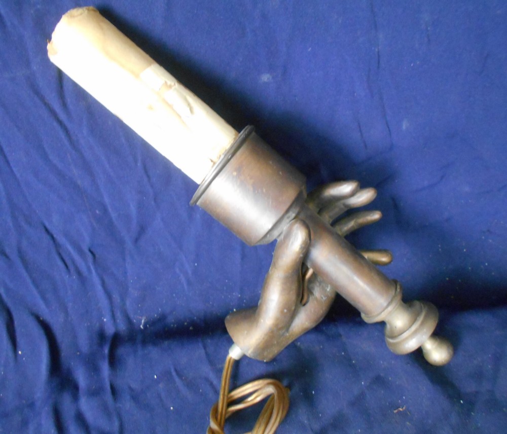 SOLID BRASS HUMAN HAND SINGLE WALL SCONCE REMNANT