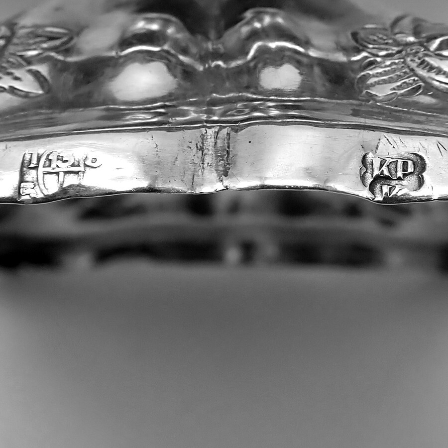Austrian Footed Open Salts Pair 13 Loth 812 Silver 1850s
