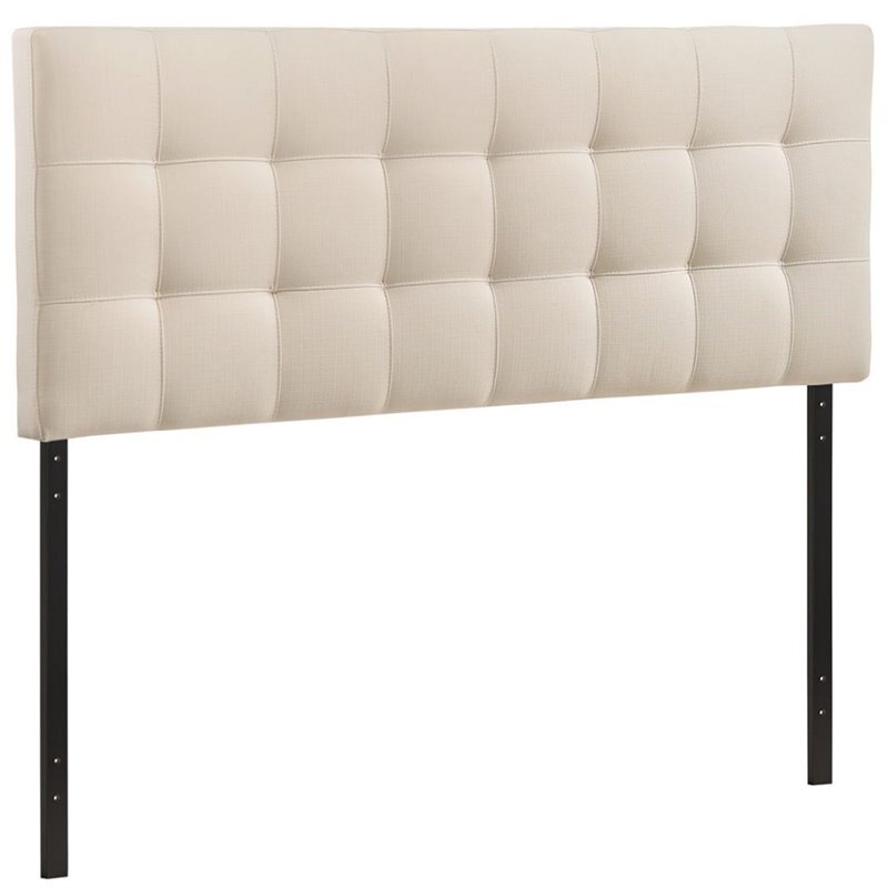 Modway Lily King Tufted Panel Headboard in Ivory