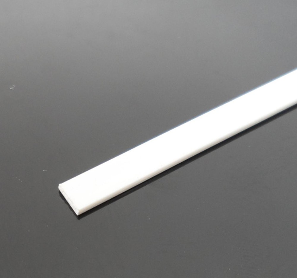 US Stock Pack of 10 ABS Styrene Plastic Flat Rectangular Bars 1*4mm 9.8" White