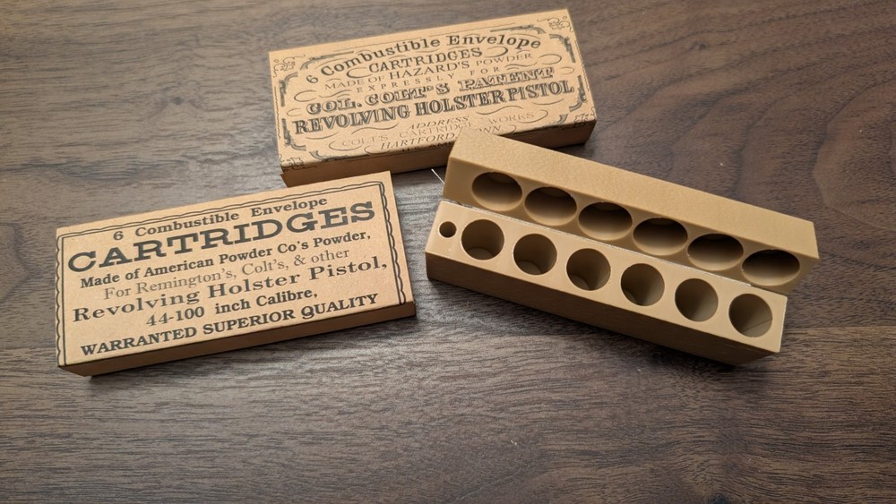 Paper Cartridge Box: .44 Caliber with Cap Storage
