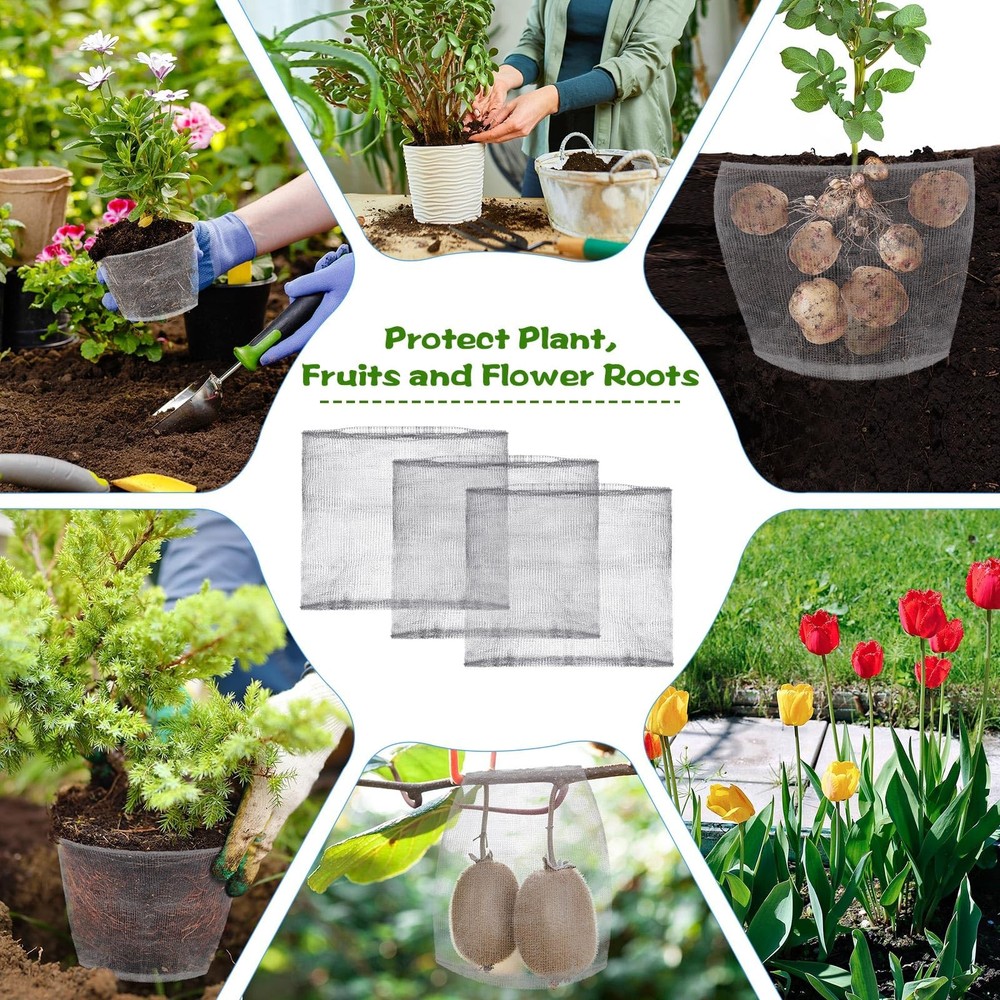 50 PCS 1 Gallon Gopher Vole Wire Mesh Basket Stainless Plant Root Protector