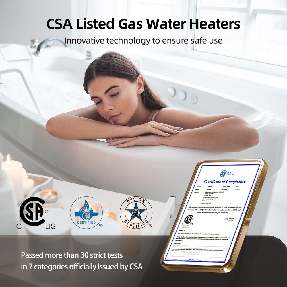 Tankless Water Heater Outdoor 120,000 BTU Max 5.1GPM Propane LP Gas On-Demand