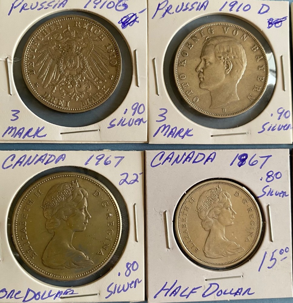 8 World Silver Coins