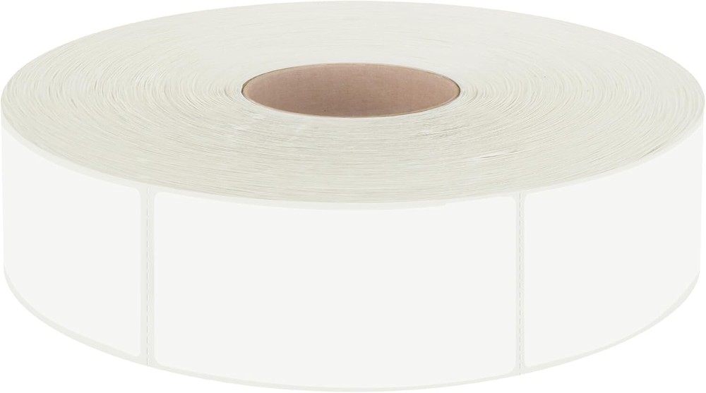600 PCS Rectangular Stickers, Blank Write on Labels Self-Adhesive Roll White