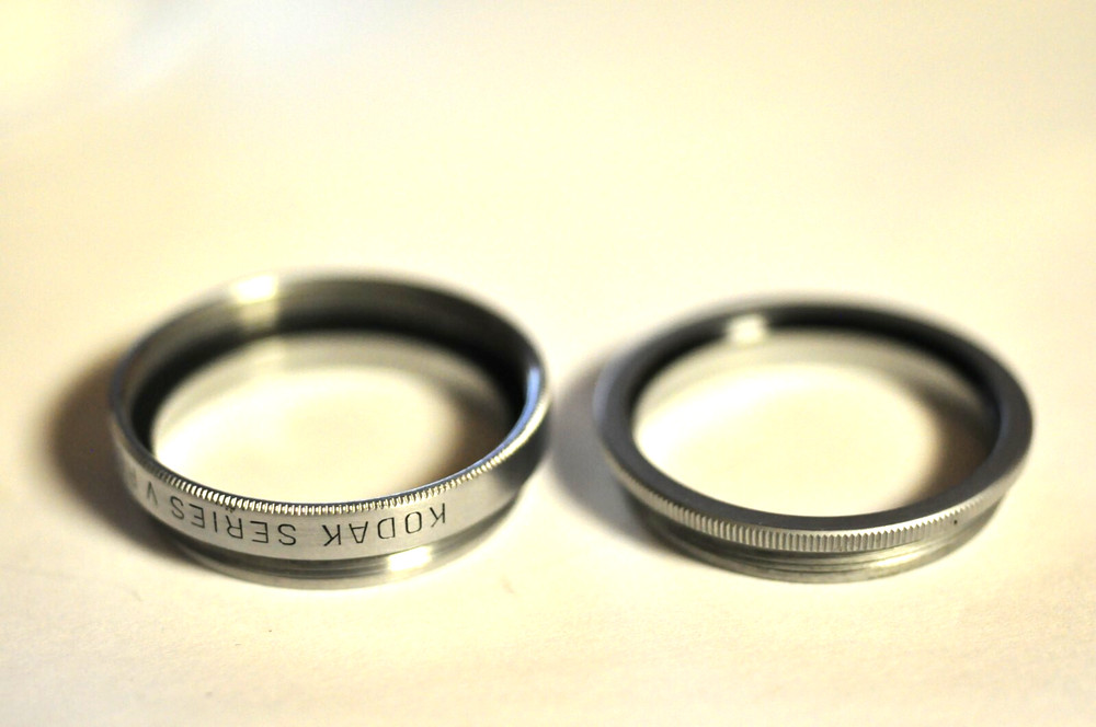 Kodak ser. V thread adapter to accept a series V filter. With retaining ring.