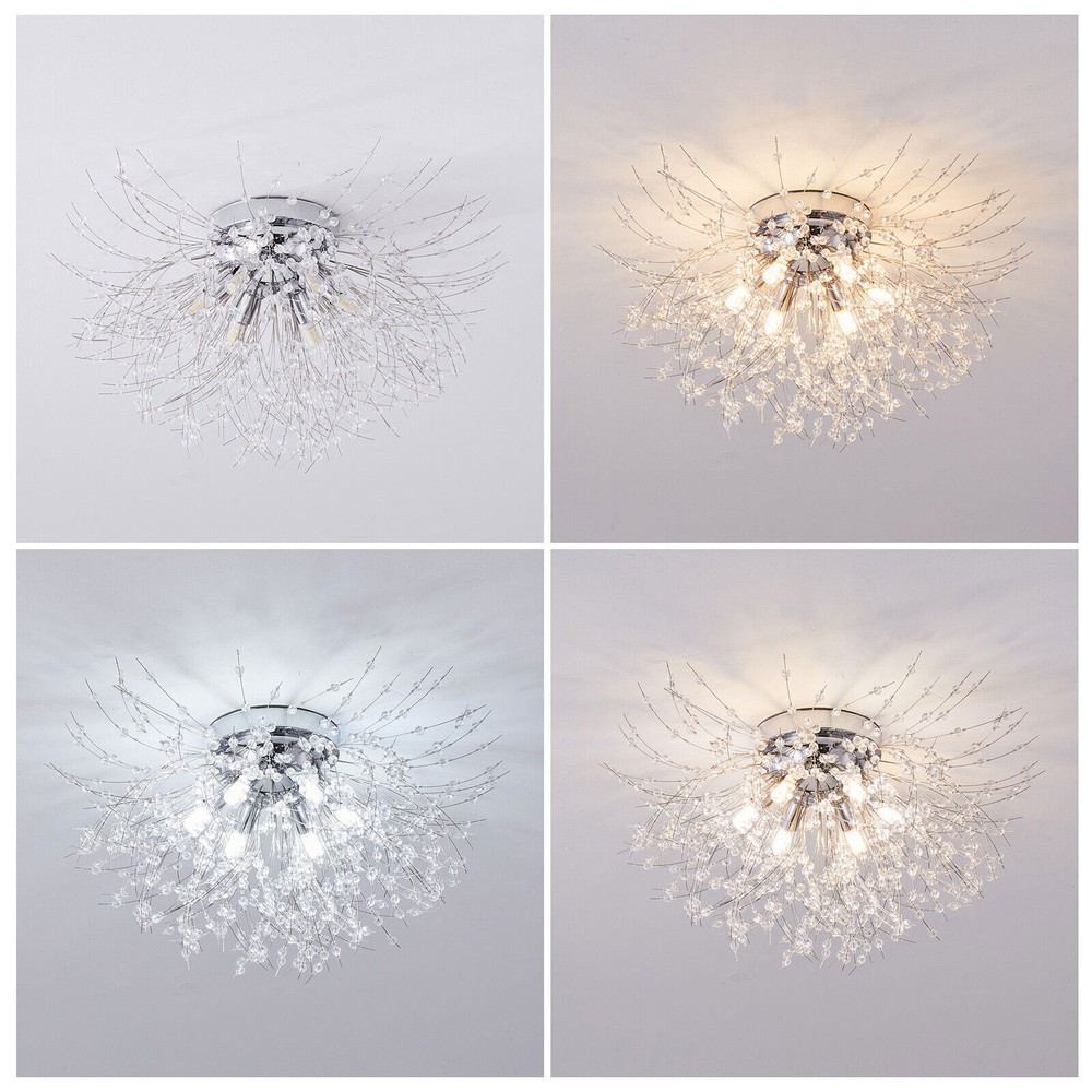 Chandelier Fireworks Flush Mount Light LED Modern Crystal Ceiling Light Fixture