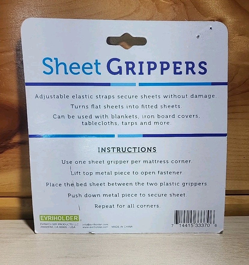 Evriholder Bed Sheet Grippers 4 Piece HOLDERS