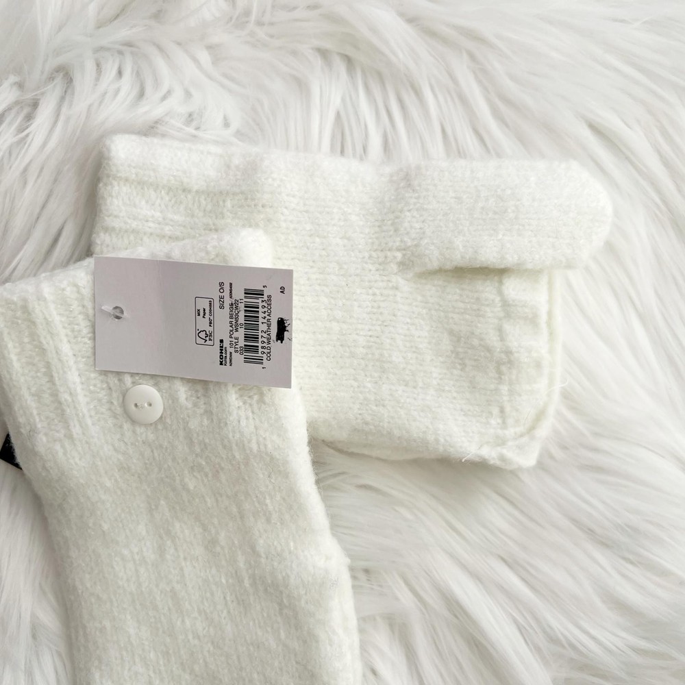 NWT Sonoma - Ivory white convertible lined knit mittens