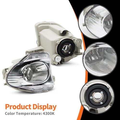 Front Fog Lights Assembly Compatible with ES350 2010 2011 2012 Pair Left &