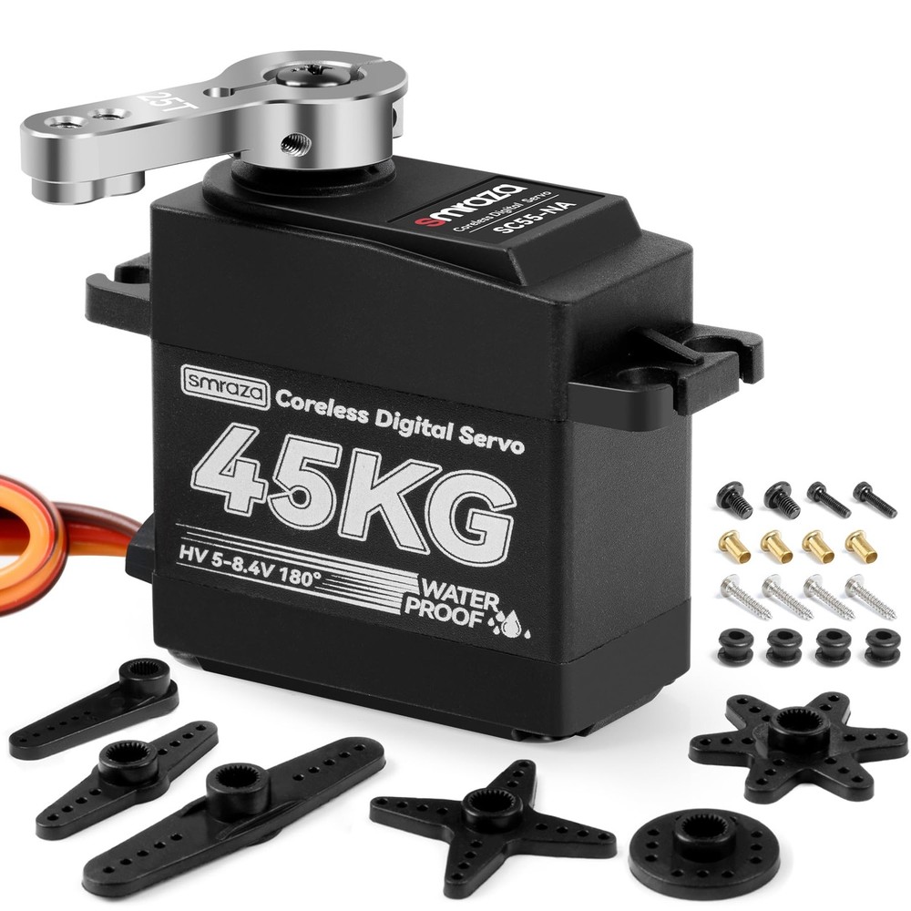 45KG Coreless Servo Motor High Torque Steering: Smraza 8.4V 180°
