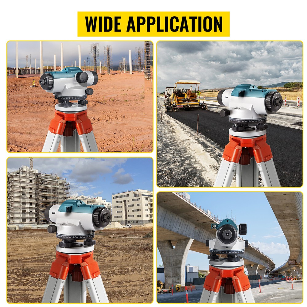 VEVOR Automatic Optical Level 24X Optical Level Kit Waterproof w/Compensator