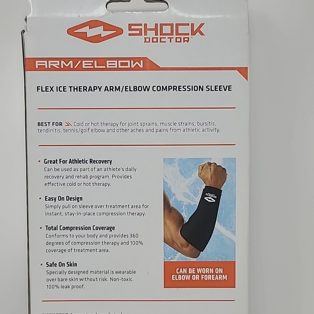 Shock Doctor Flex Ice Therapy Arm Elbow Compression Sleeve M Cold Hot Support