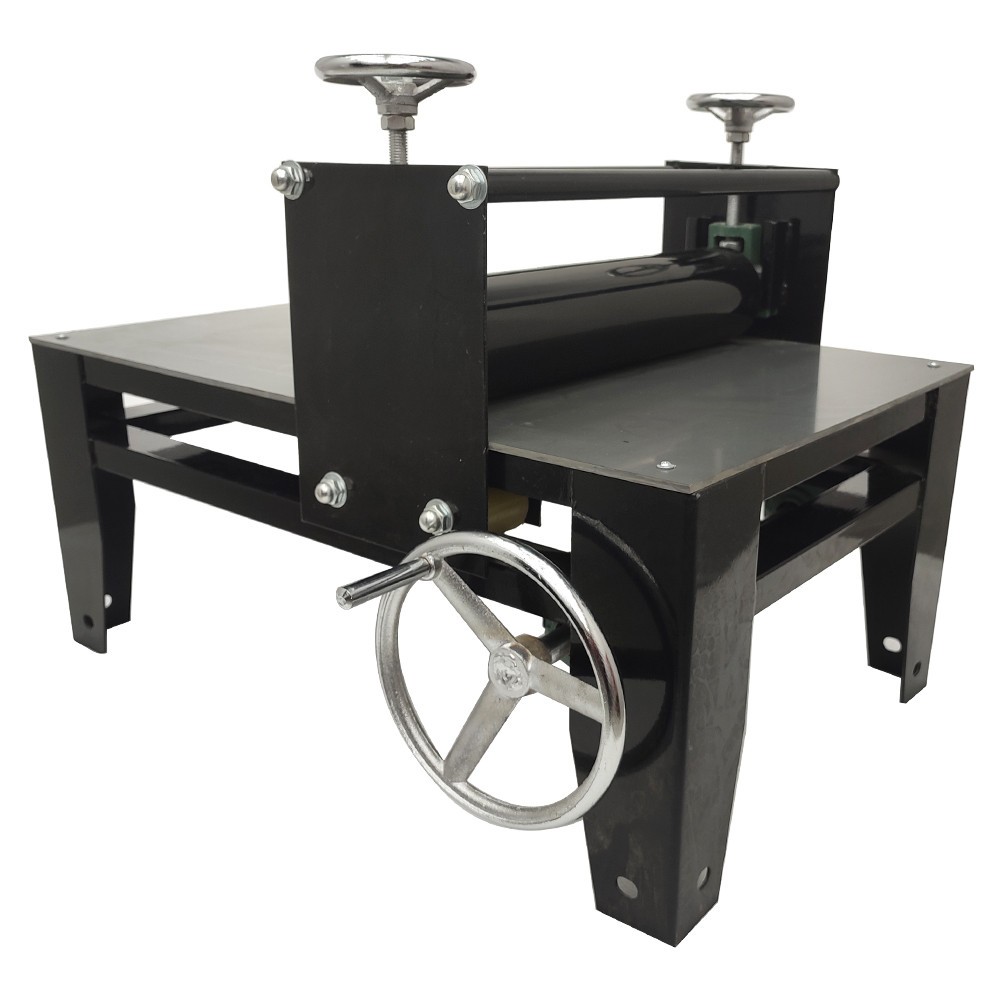 Manual Slab Rollers Portable Ceramic Clay Plate Machine w Iron Frame Chain Drive