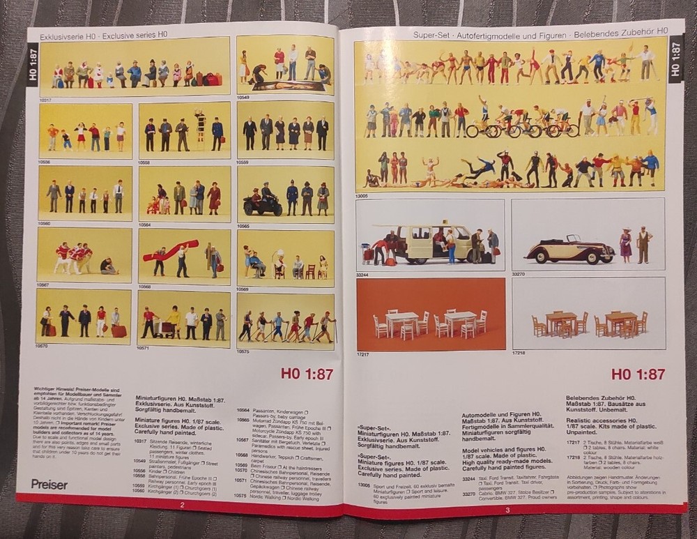 catalogue PREISER 2008 + tariff figures model railway train HO