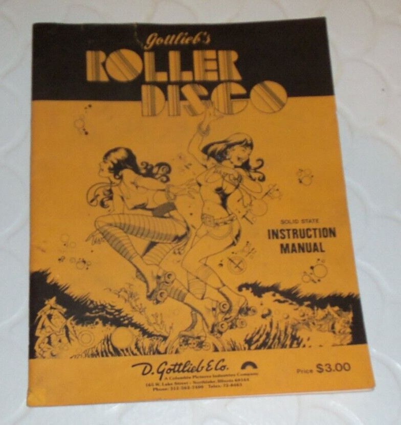 Factory Original Gottlieb ROLLER DISCO Pinball Machine MANUAL Vintage Arcade
