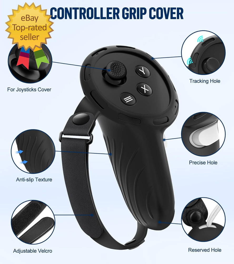 Silicone Cover Set Compatible with Meta/Oculus Quest 3 Accessories Controller