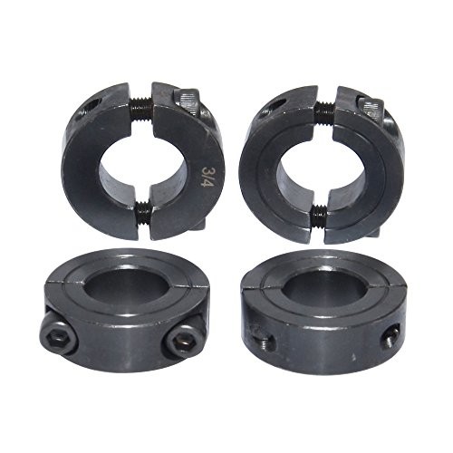 Double Split Shaft Collar Bore Width 1/2 Inch Oxide 1" Double Split Clamp-On
