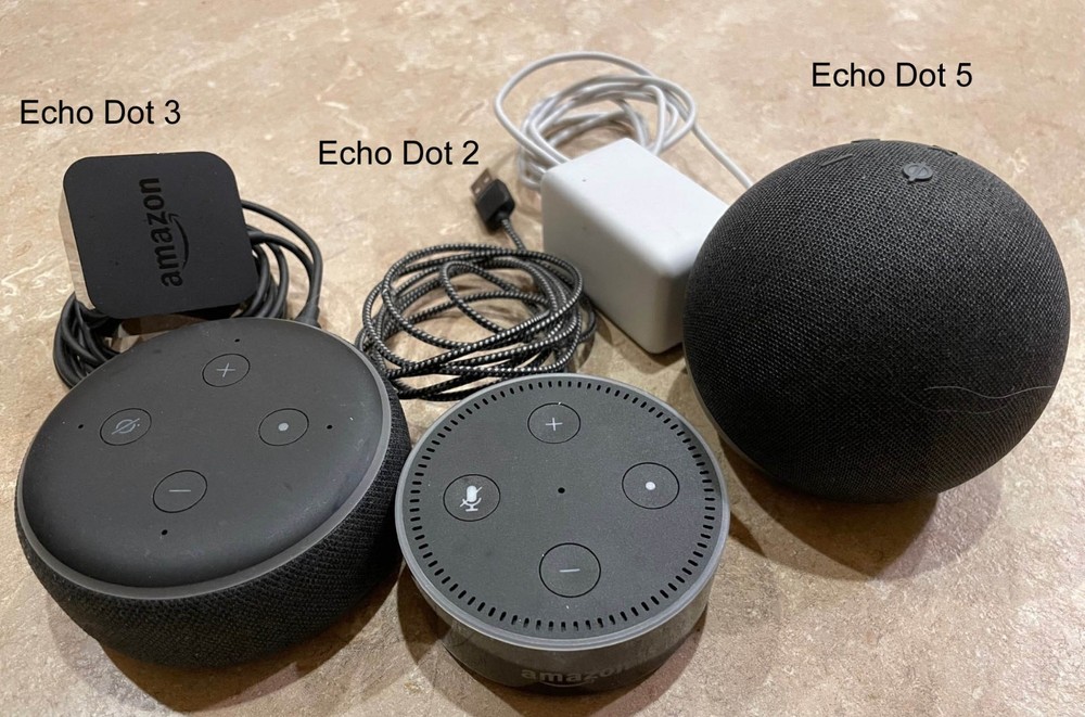Amazon Echo Dot version 2 + 3 + 5 Alexa devices
