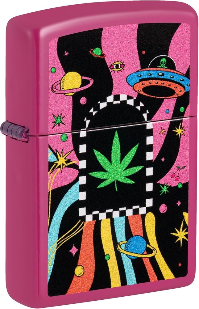Zippo Lighter - Personalized Message Engraved on Backside Leaf Smoke 48928