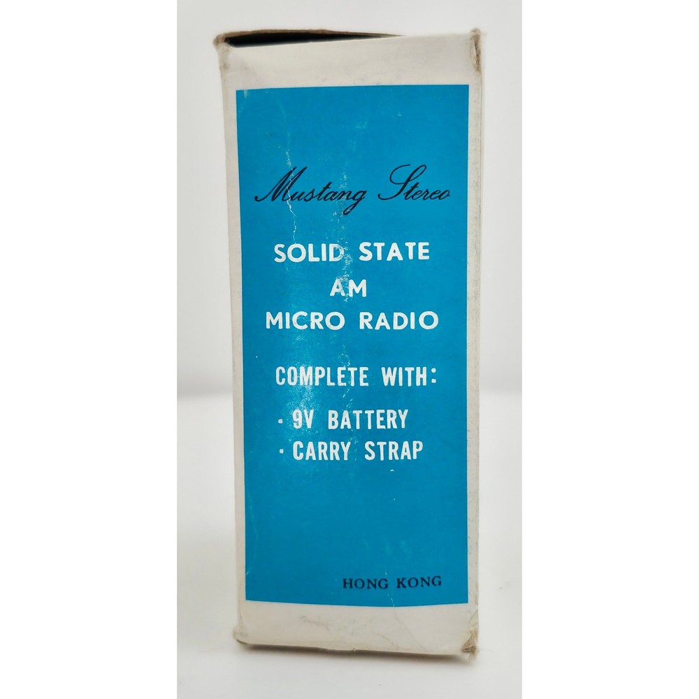 VINTAGE 1960's MUSTANG AM Micro Solid State Transistor Radio Blue - Needs Lovin'