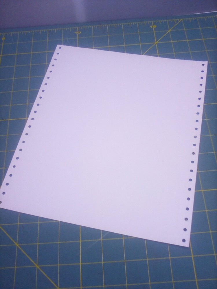 100 cnt continuous feed dot matrix white computer paper 9.5''x11'' tractor feed