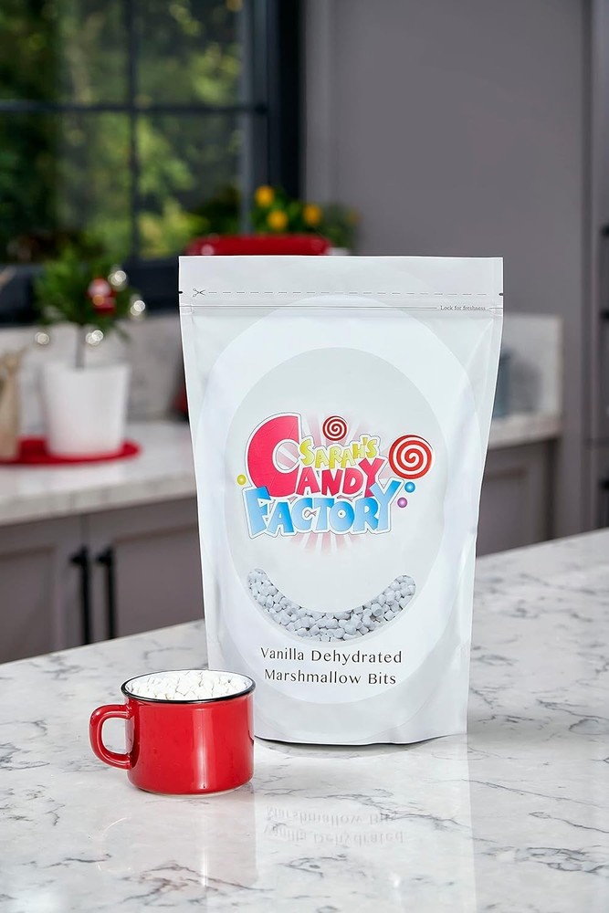 Vanilla Mini Dehydrated Marshmallow Bits in Resealable Bag, 1lb