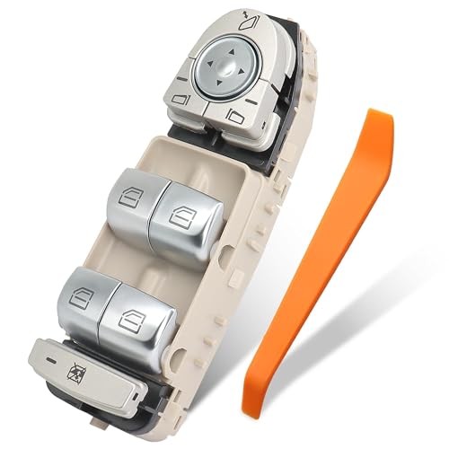 Power Window Switch Front Driver Side 3 Pins Compatible with Mercedes Cream