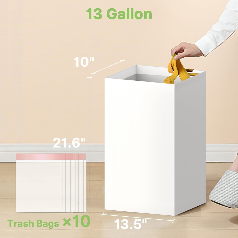 Magicheap 8 Pack Extra Large Disposable Trash Cans, Reusable Large, White