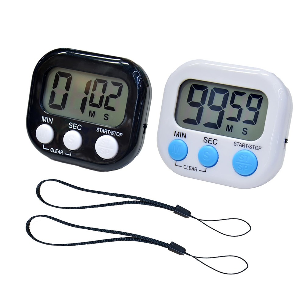 2 Pack Small Digital Kitchen Timer Magnetic Back and On/Off, Classroom Timers...