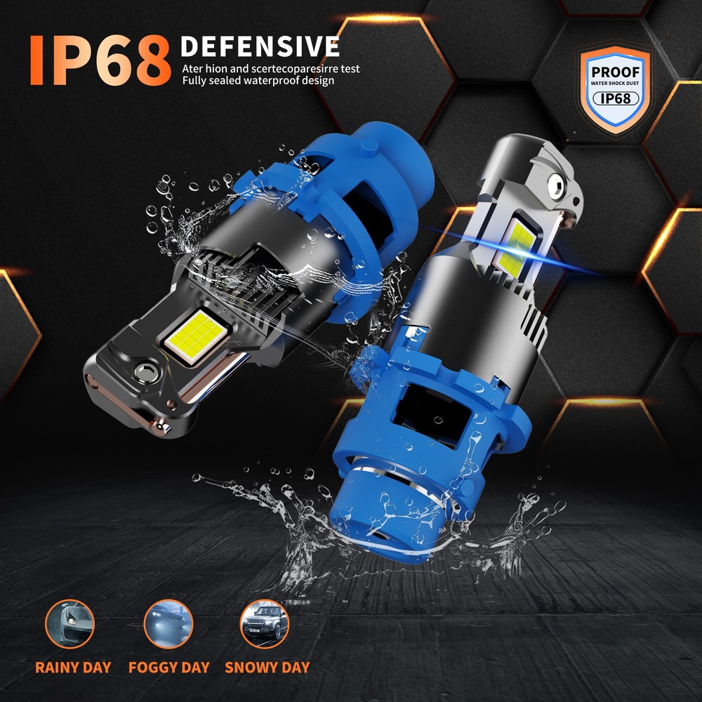 2X D4S D4R LED Headlight Bulb Replace HID Xenon Super White 6500K Conversion Kit