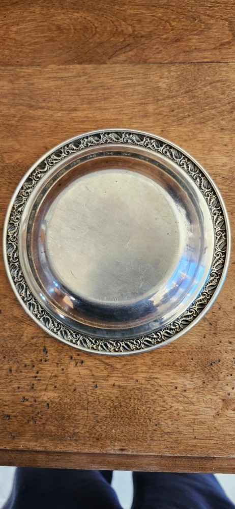 Smal Sterling Silver Bowl Decorative Rim