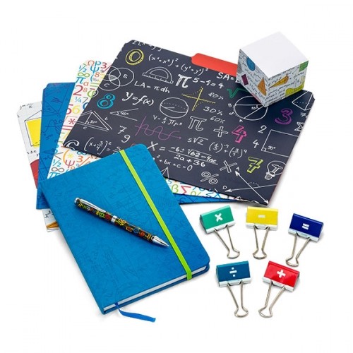 Mathematical Stationery Set Binder Clips File Folders Memo Cube & More Math Fun