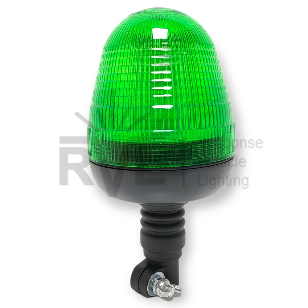 Flashing Green LED Beacon Flexible DIN Pole Mount Digger Seatbelt Warning Light