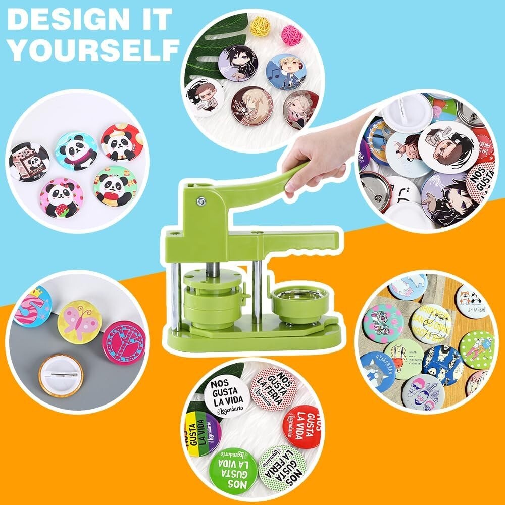 Button Maker Machine 2.25 in Installation-Free, DIY Button Pin Maker Machine,...