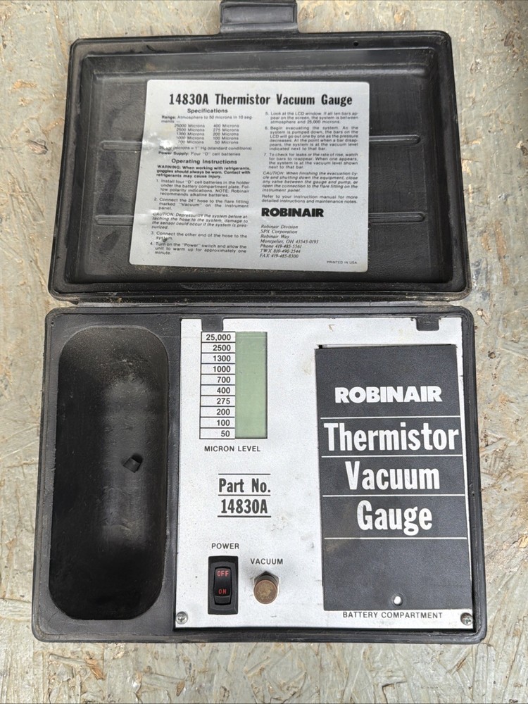 Thermistor Vacuum Gauge Robinair 14830A (untested)