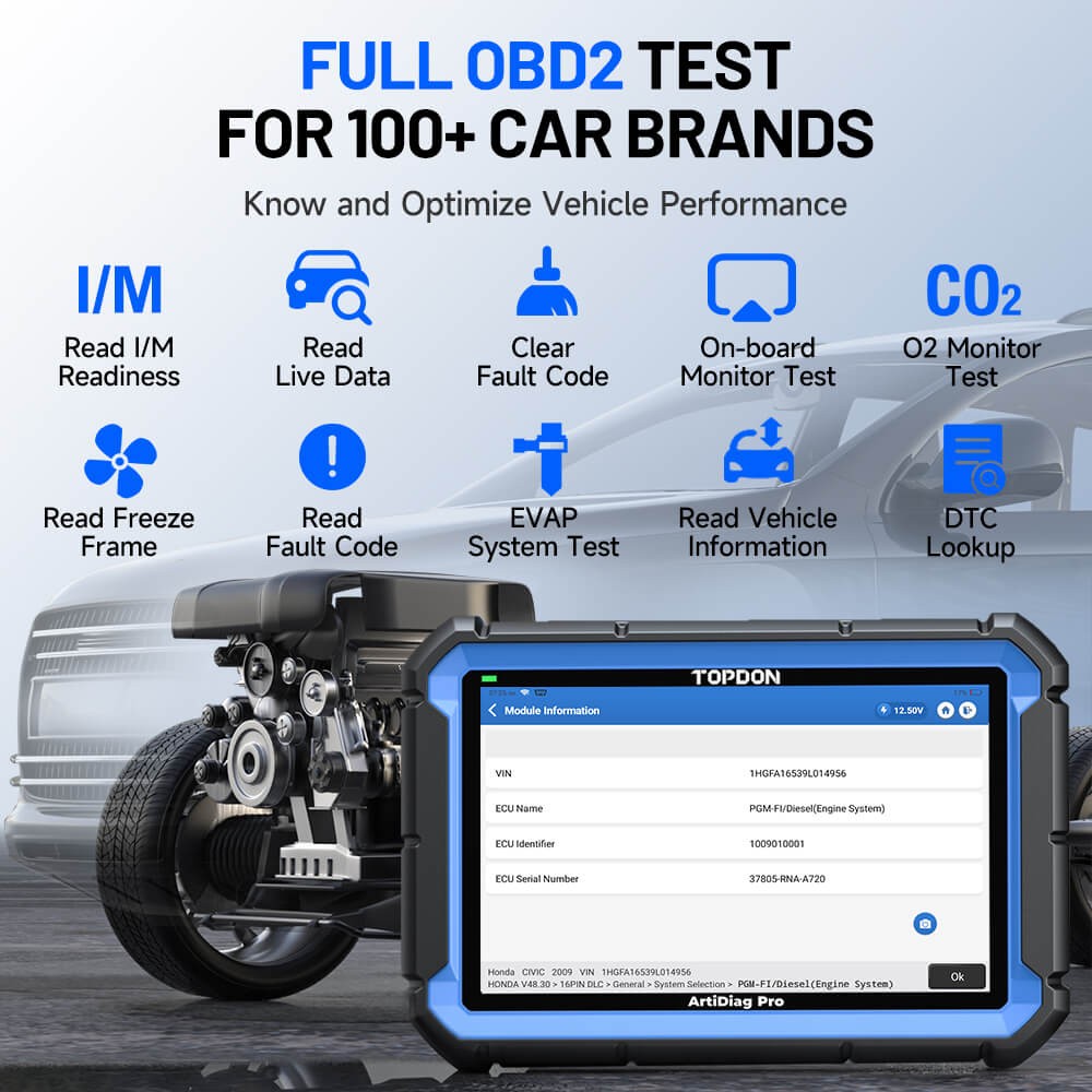 2026 TOPDON AD Pro V2.0 Car Diagnostic OBD2 Code Scanner Full System Coding