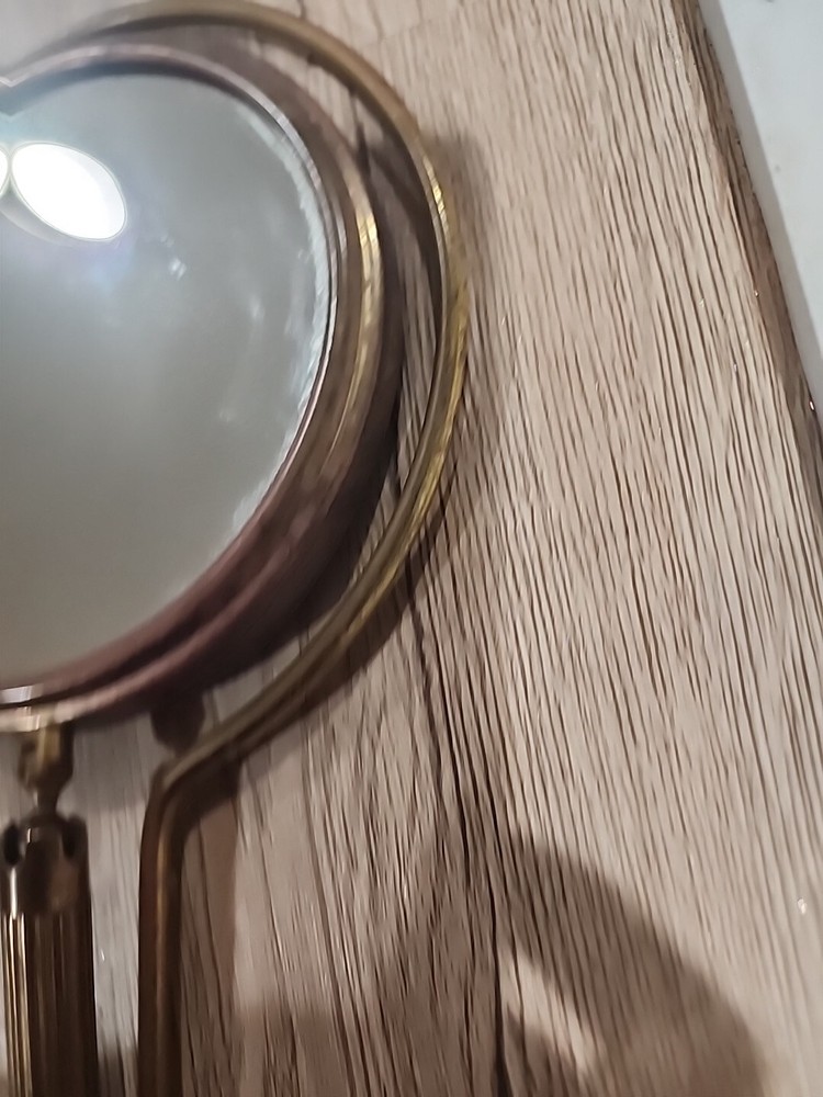 Mid Century French Brass Table Mirror 1950s