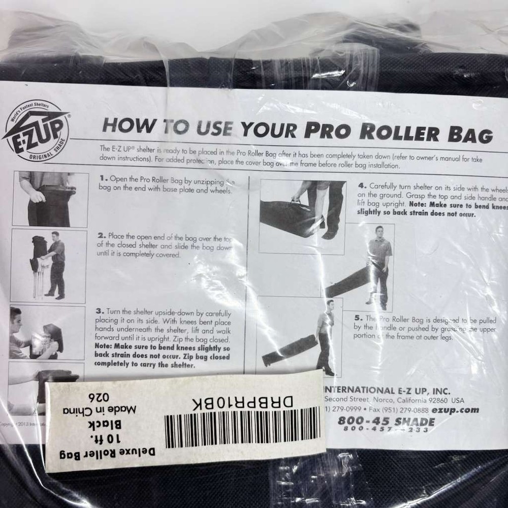 EzUp Deluxe Roller Bag DRBPR10BK For Transporting Foldable Canopy ( Not Incl.)